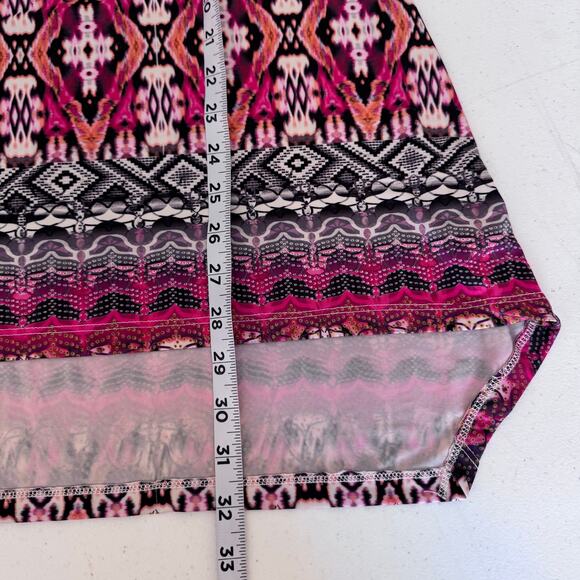 One World Mixed Aztec Print Sequin Stretch Short Sleeve Tunic Top Women's XL - Picture 9 of 9